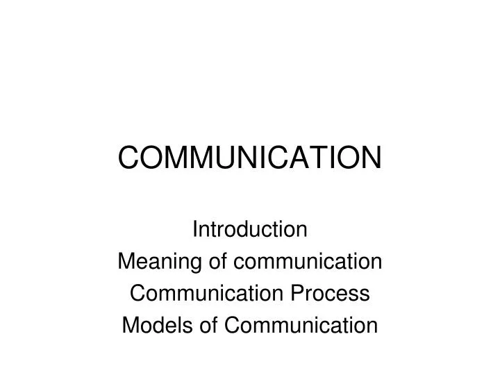 communication