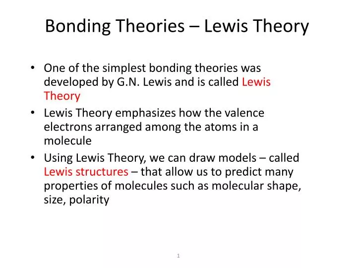 bonding theories lewis theory