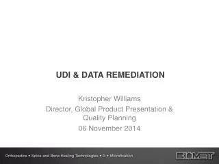 UDI &amp; DATA REMEDIATION