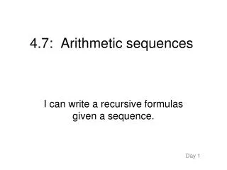 4.7: Arithmetic sequences