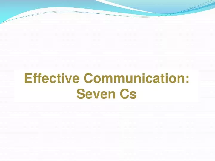 effective communication seven cs