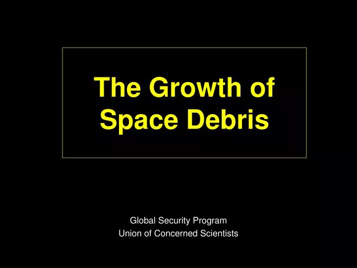 the growth of space debris
