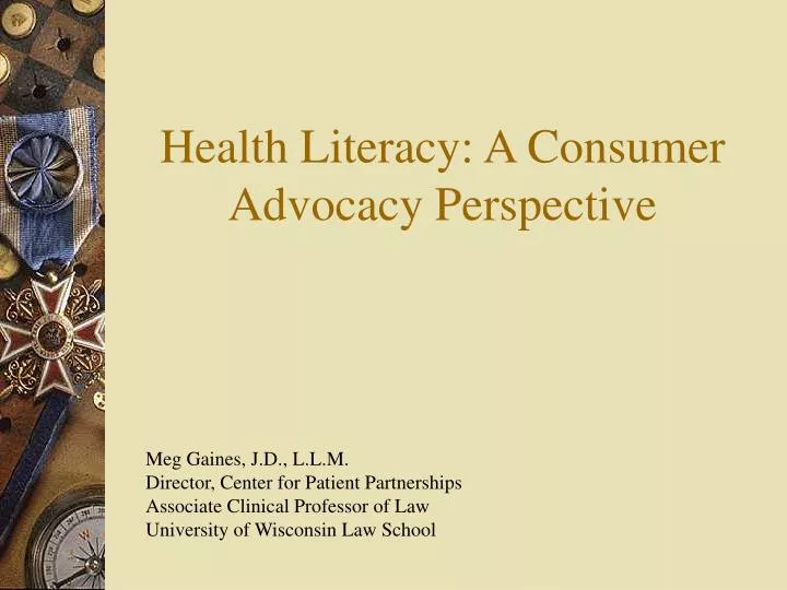 health literacy a consumer advocacy perspective