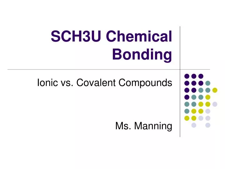 sch3u chemical bonding