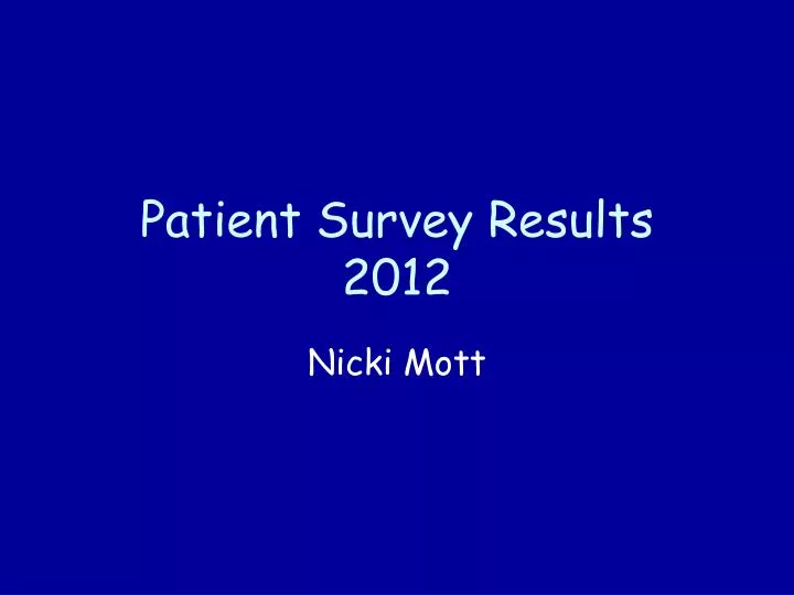 patient survey results 2012