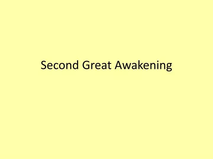 second great awakening