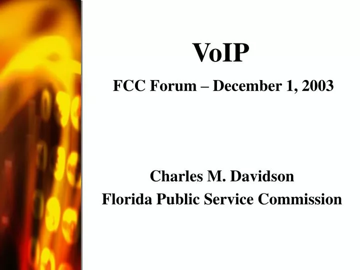 voip fcc forum december 1 2003
