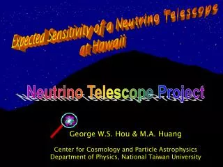 Expected Sensitivity of a Neutrino Telescope at Hawaii