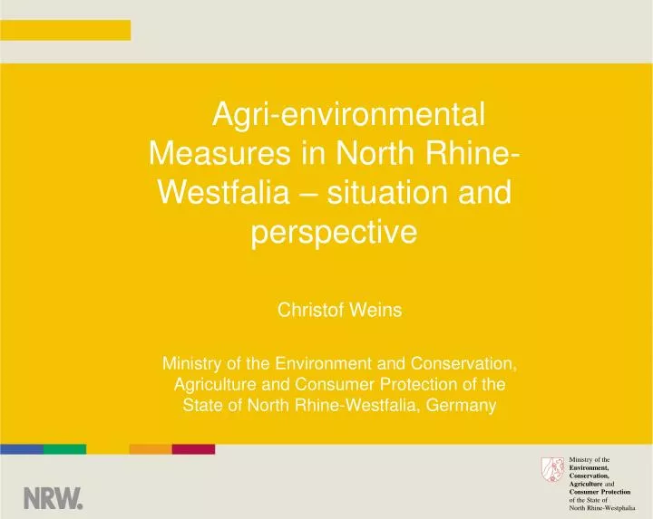 agri environmental measures in north rhine westfalia situation and perspective