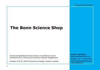 The Bonn Science Shop