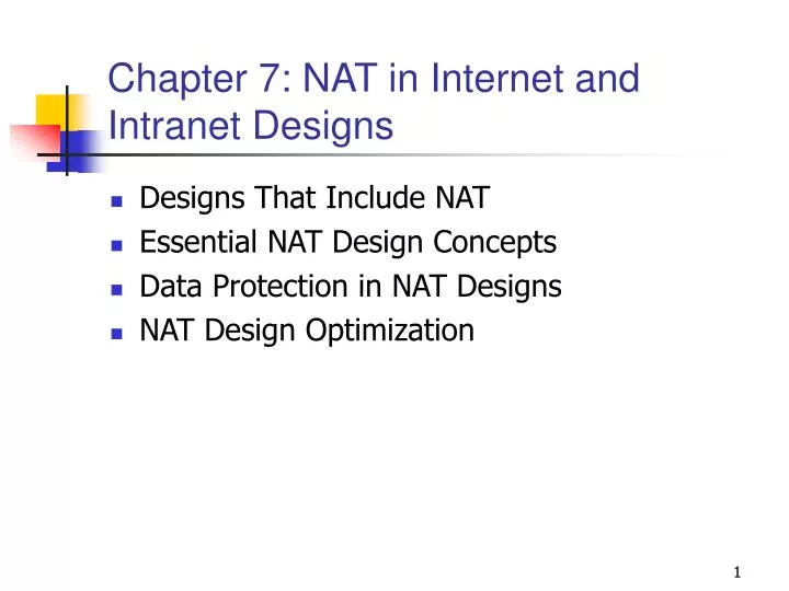 chapter 7 nat in internet and intranet designs