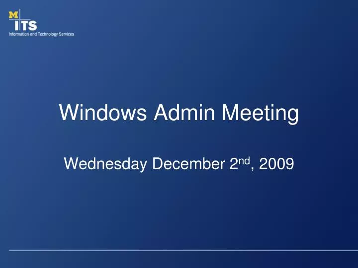 windows admin meeting