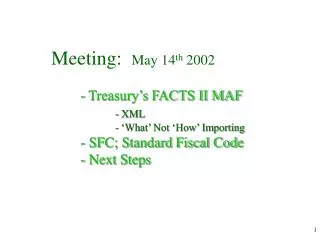 Treasury’s FACTS II MAF Master Appropriation File Subset