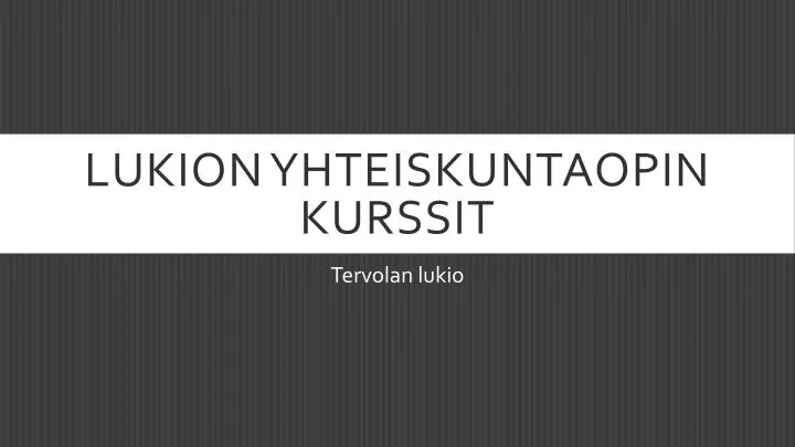 lukion yhteiskuntaopin kurssit