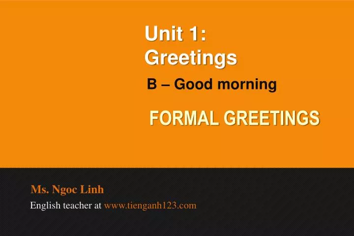 unit 1 greetings