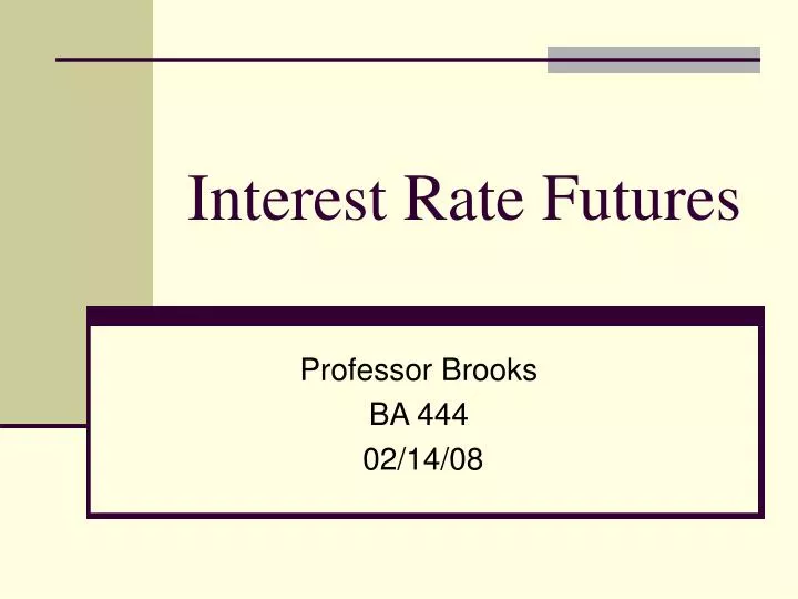 interest rate futures