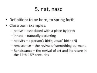 5. nat, nasc