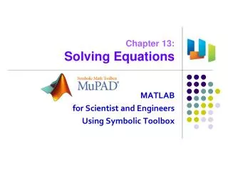 Chapter 13: Solving Equations