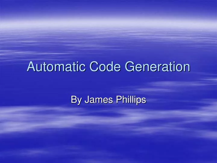 automatic code generation
