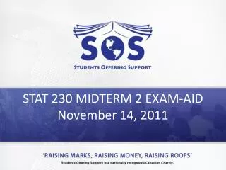 STAT 230 MIDTERM 2 EXAM-AID November 14, 2011