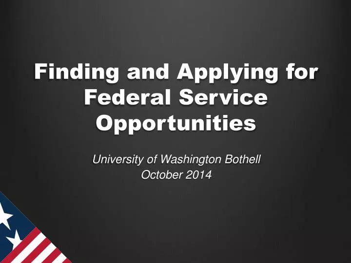 finding and applying for federal service opportunities