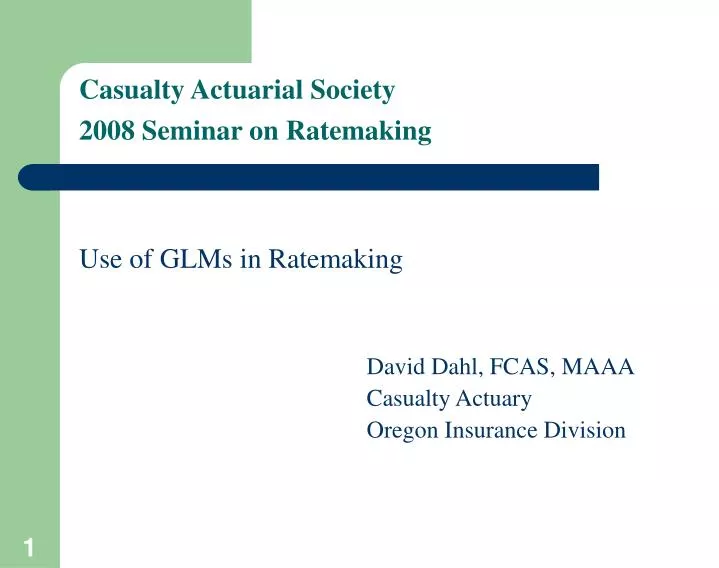 casualty actuarial society 2008 seminar on ratemaking