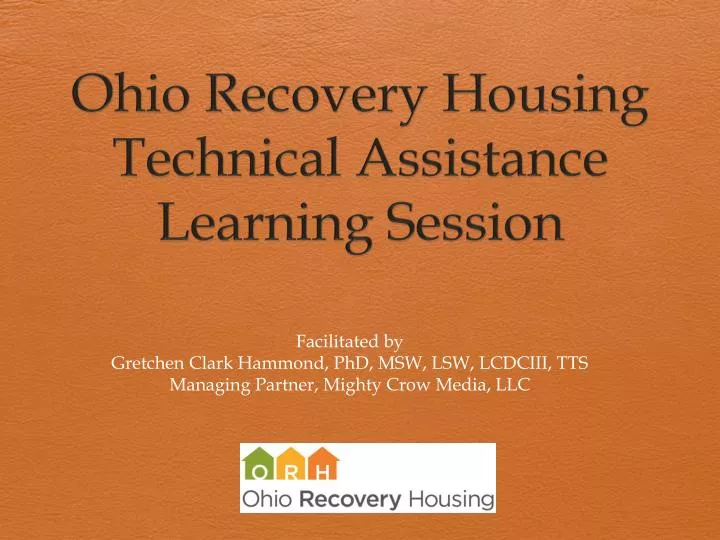 ohio recovery housing technical assistance learning session