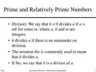 Prime and Relatively Prime Numbers