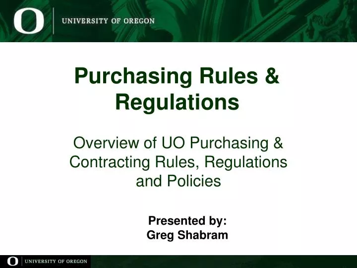 purchasing rules regulations