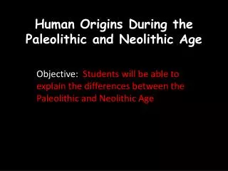 Human Origins During the Paleolithic and Neolithic Age