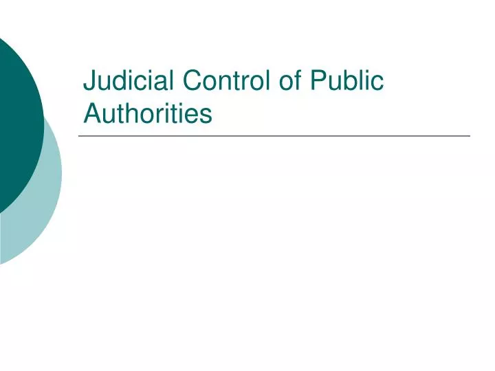 judicial control of public authorities