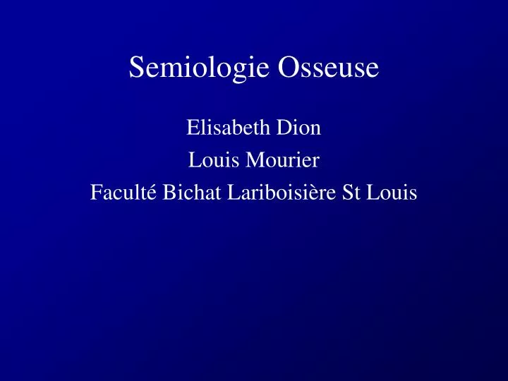 semiologie osseuse