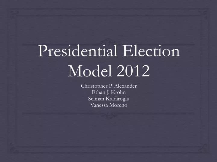 presidential election model 2012