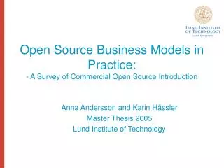 Open Source Business Models in Practice: - A Survey of Commercial Open Source Introduction