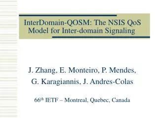 InterDomain-QOSM: The NSIS QoS Model for Inter-domain Signaling