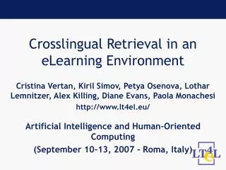 Crosslingual Retrieval in an eLearning Environment