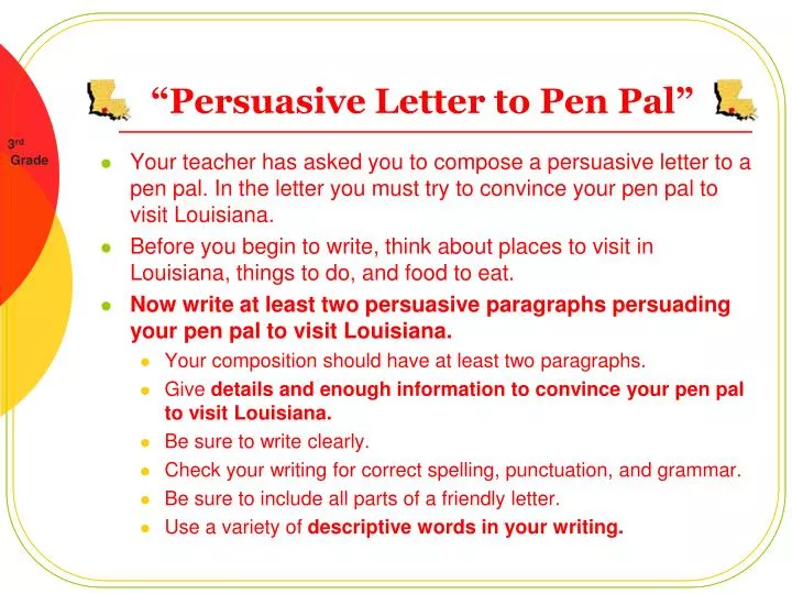 persuasive letter to pen pal