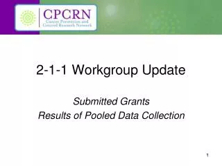 2-1-1 Workgroup Update