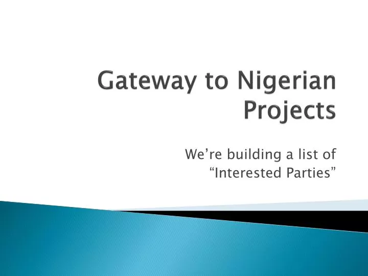 gateway to nigerian projects