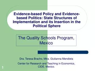 The Quality Schools Program, Mexico