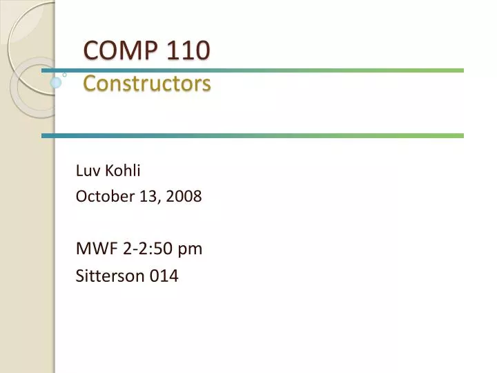 comp 110 constructors