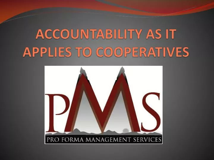 accountability as it applies to cooperatives