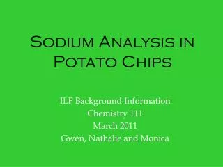 sodium analysis in potato chips