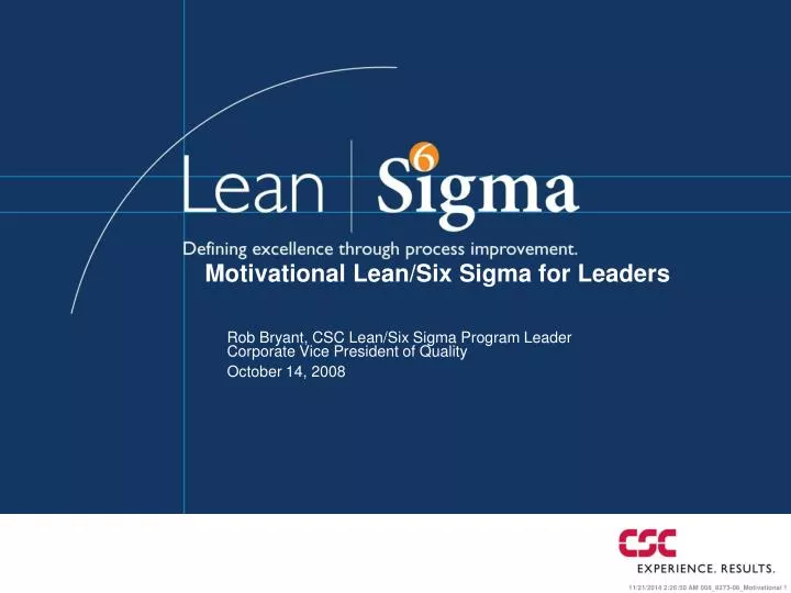 motivational lean six sigma for leaders