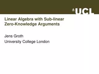 Linear Algebra with Sub-linear Zero-Knowledge Arguments