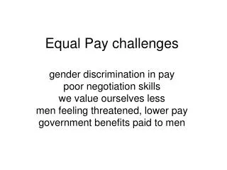 EqualPay Outcomes from Workshop 5March2010