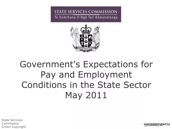 government s expectations for pay and employment conditions in the state sector may 2011