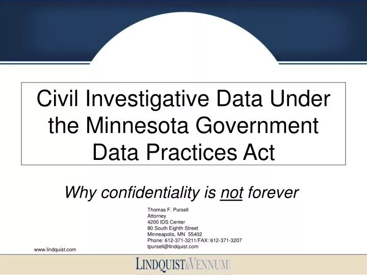 civil investigative data under the minnesota government data practices act