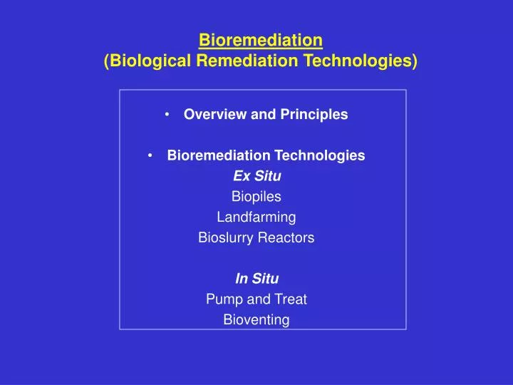 bioremediation biological remediation technologies