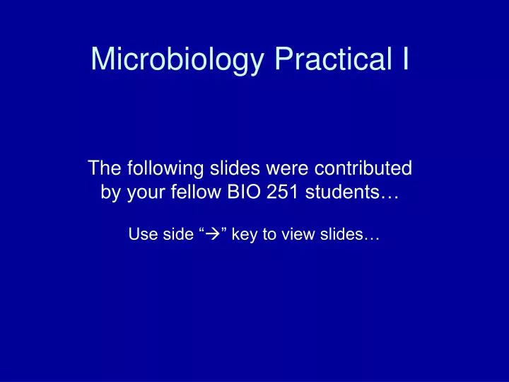 microbiology practical i